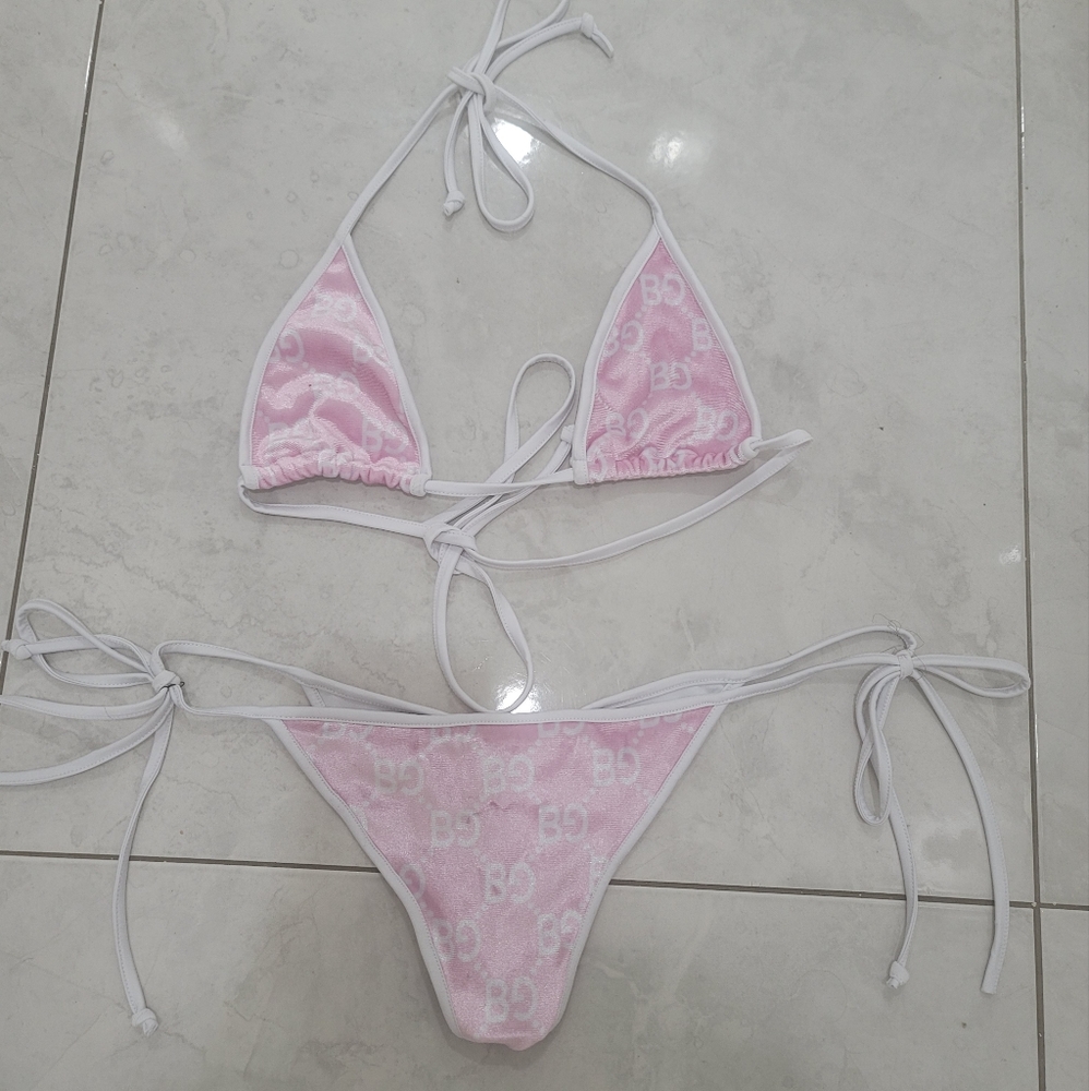 Velvet monogram bikini